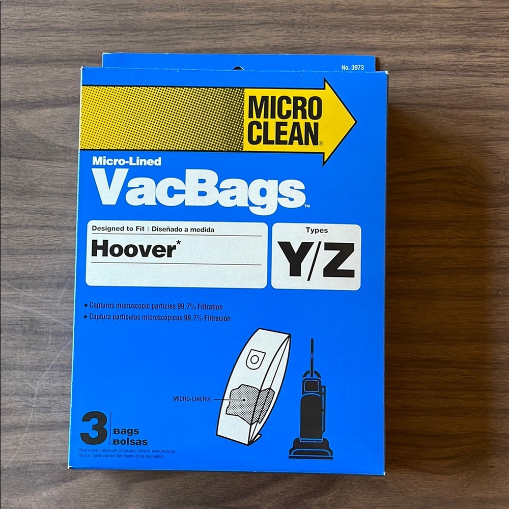 Hoover Micro-Clean VacBags Y/Z - One box= 3 bags